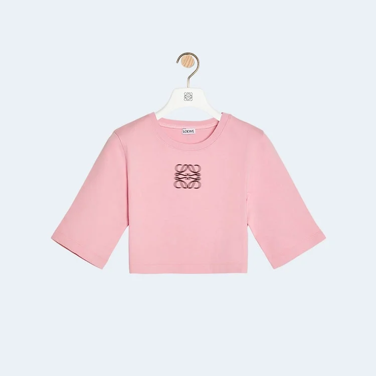 로에베 크롭 핑크 티셔츠