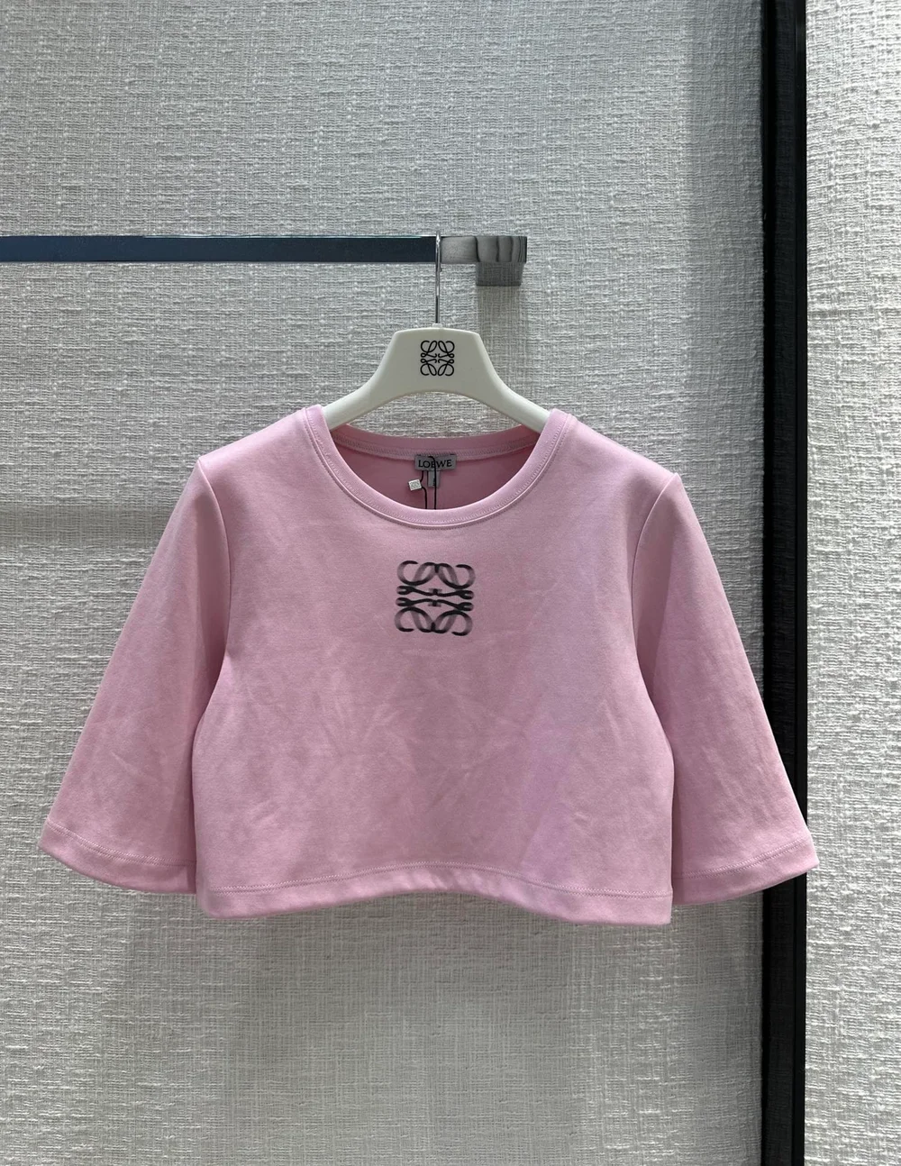 로에베 크롭 핑크 티셔츠