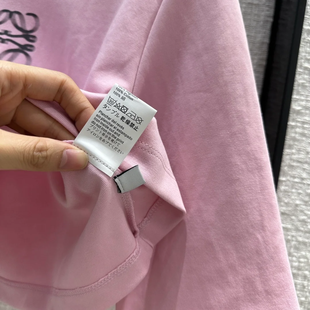 로에베 크롭 핑크 티셔츠
