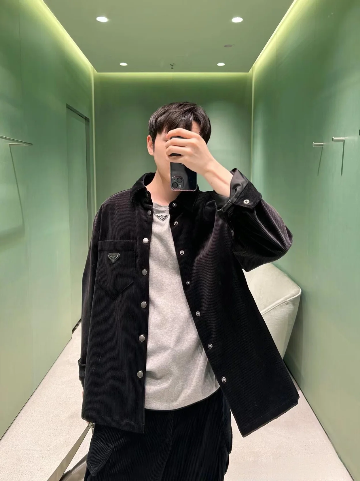 프라다 코듀로이 셔츠 자켓