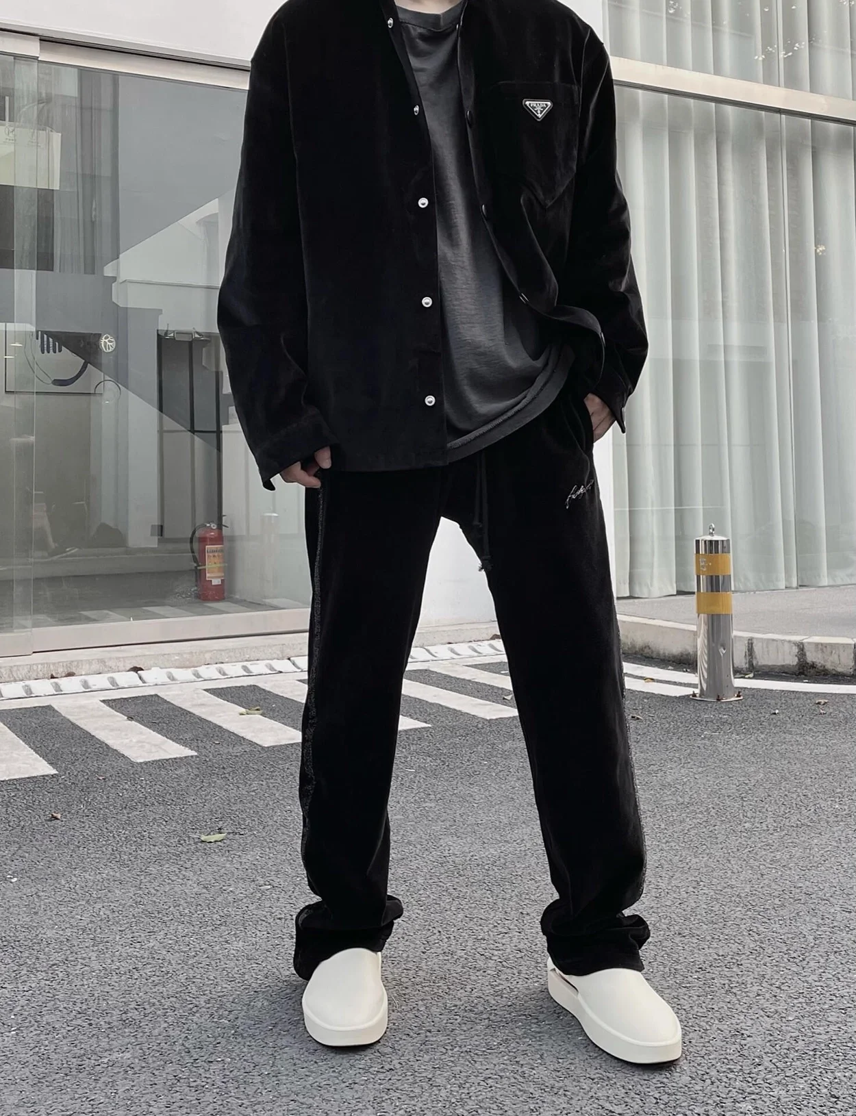 프라다 코듀로이 셔츠 자켓