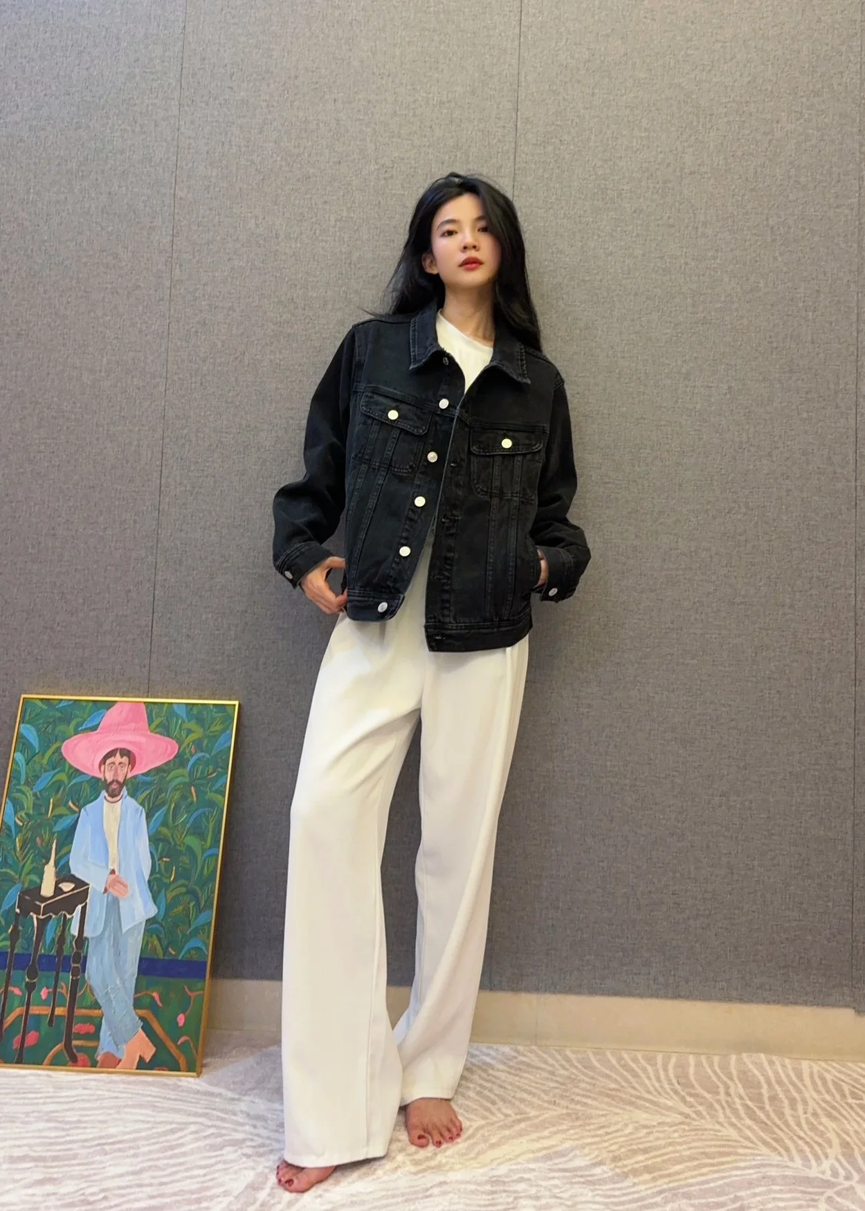 셀린느 로우워시 데님 트루바두르 트러커 재킷 22.9
