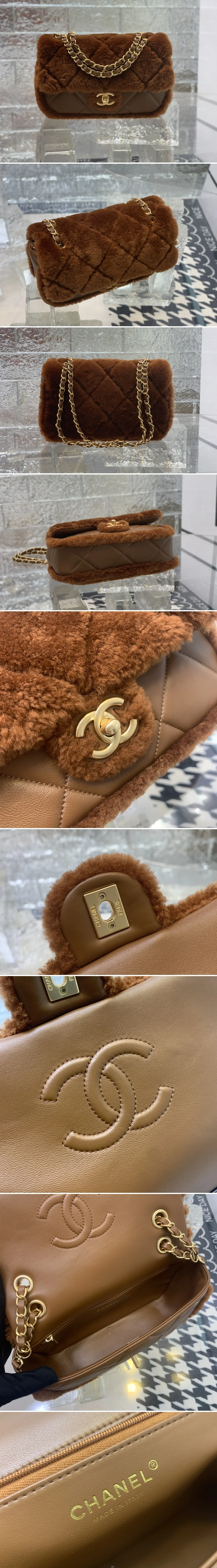 샤넬 최신상 시어링 랩스킨 플립백 23cm 상세 이미지 2