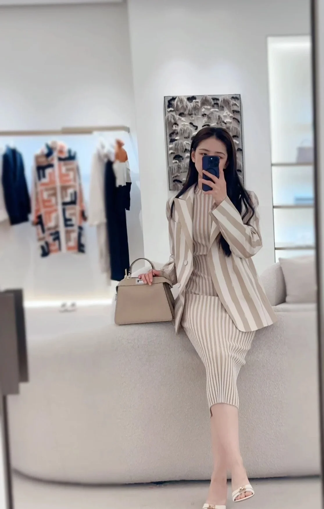 펜디 실크 블레이저 재킷