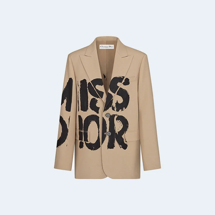디올 블랙 Miss Dior Graffiti 모티브 블레이저