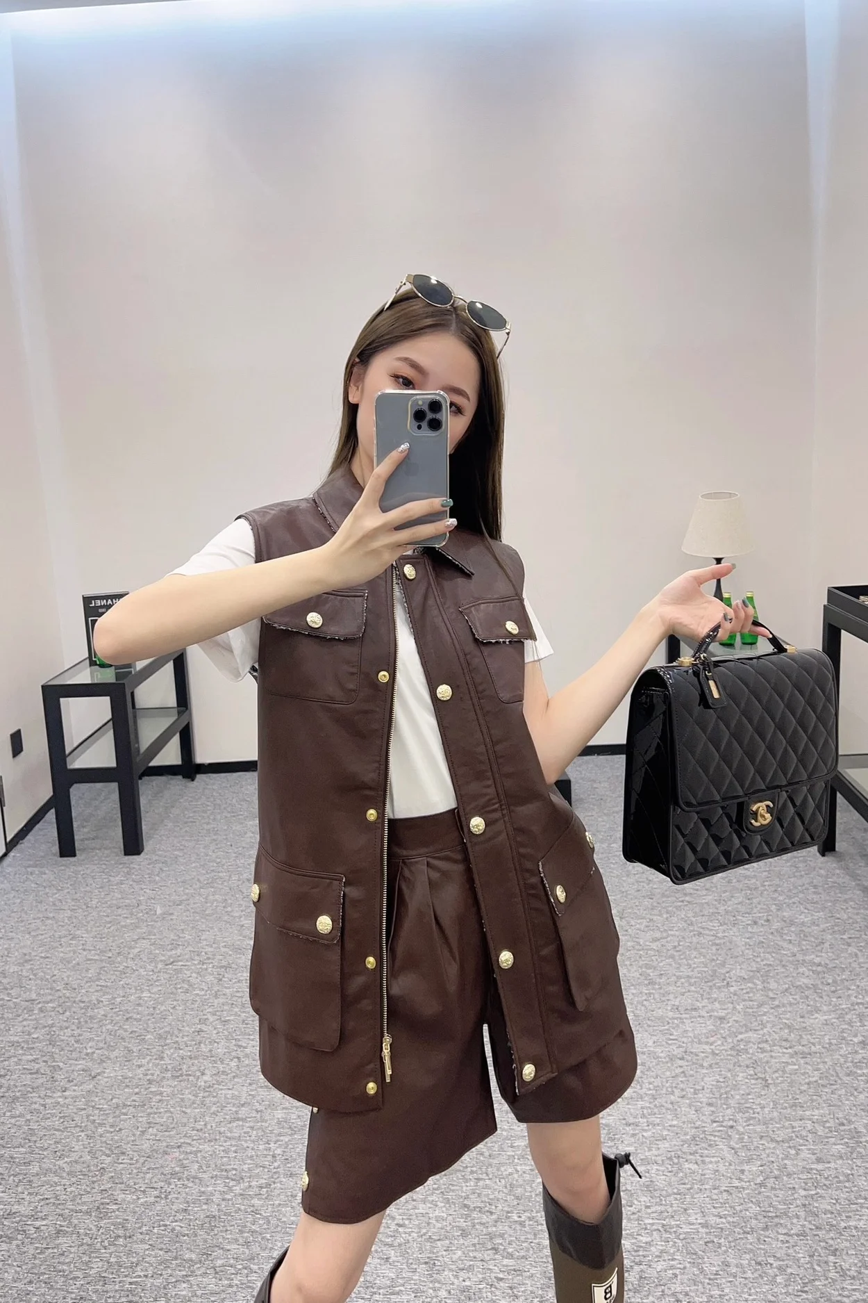 샤넬 카프스킨 롱 베스트