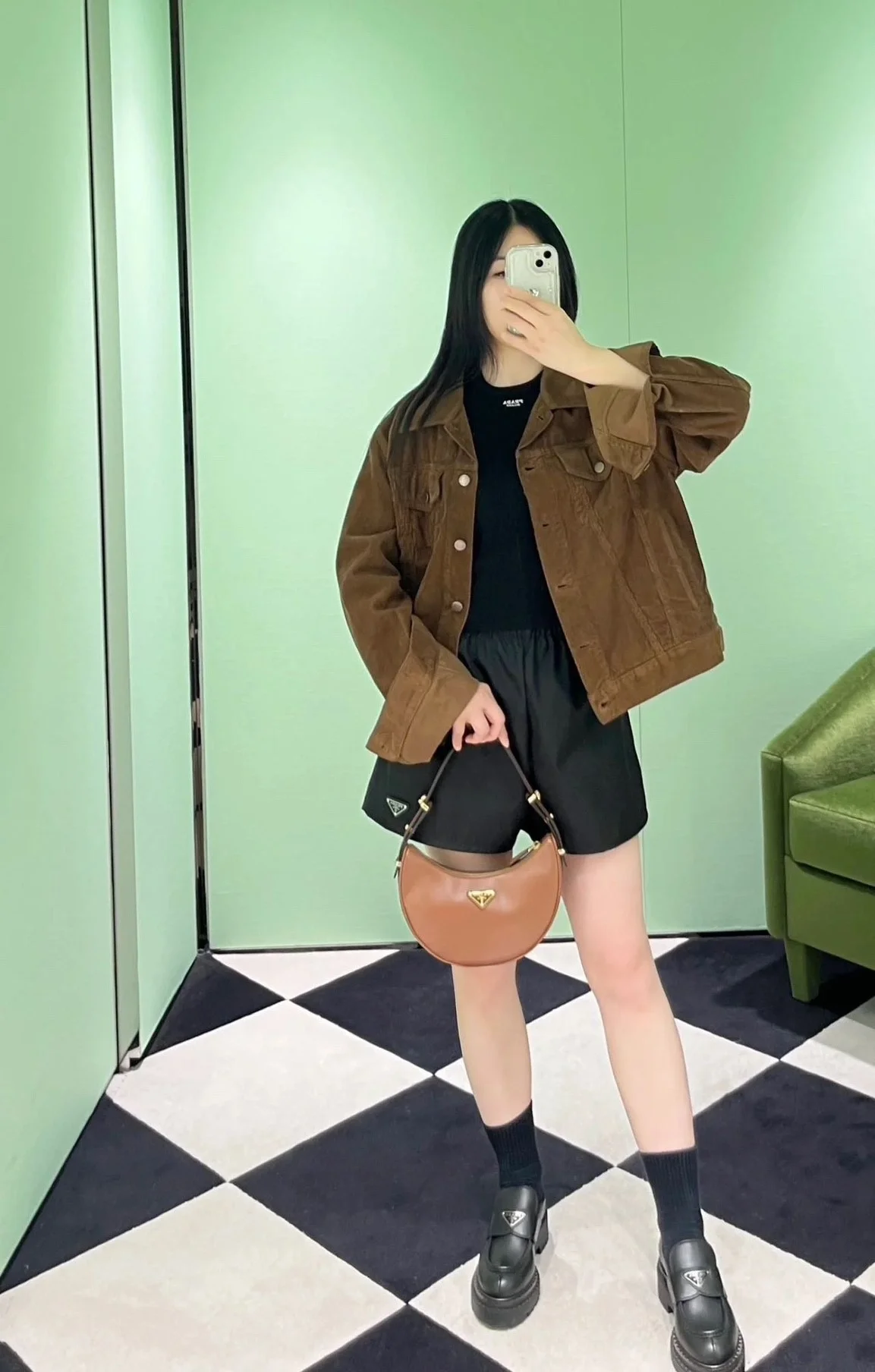 프라다 코듀로이 블루종 재킷