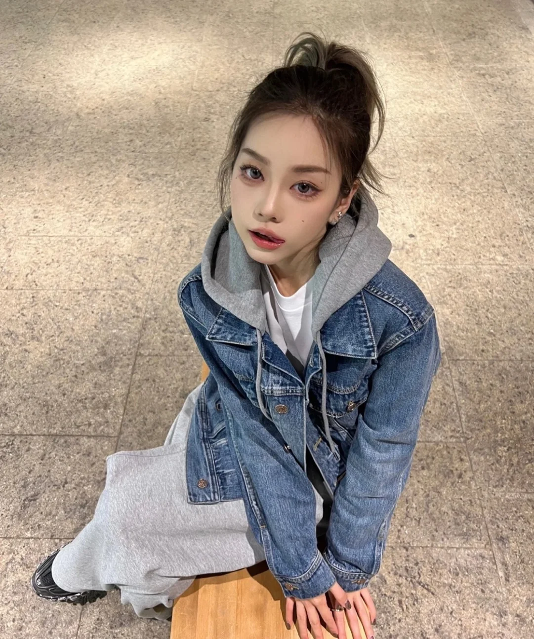 셀린느 유니언 워시 데님 트러커 자켓 화이트