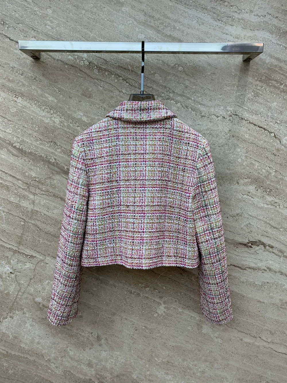 발렌티노 가라바니 브이로고 크롭 트위드 재킷
