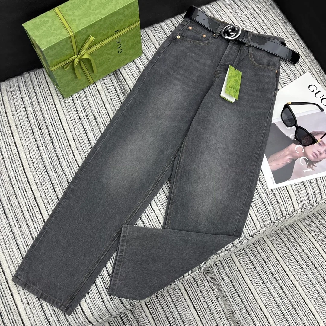 구찌 레트로 스퀘어 G 데님 팬츠