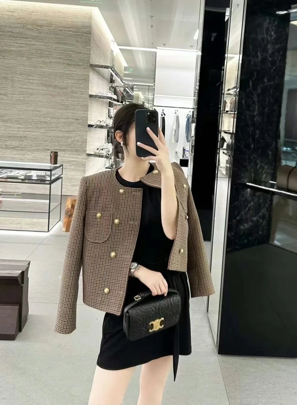 셀린느 더블 하운즈투스 울 첼시 자켓