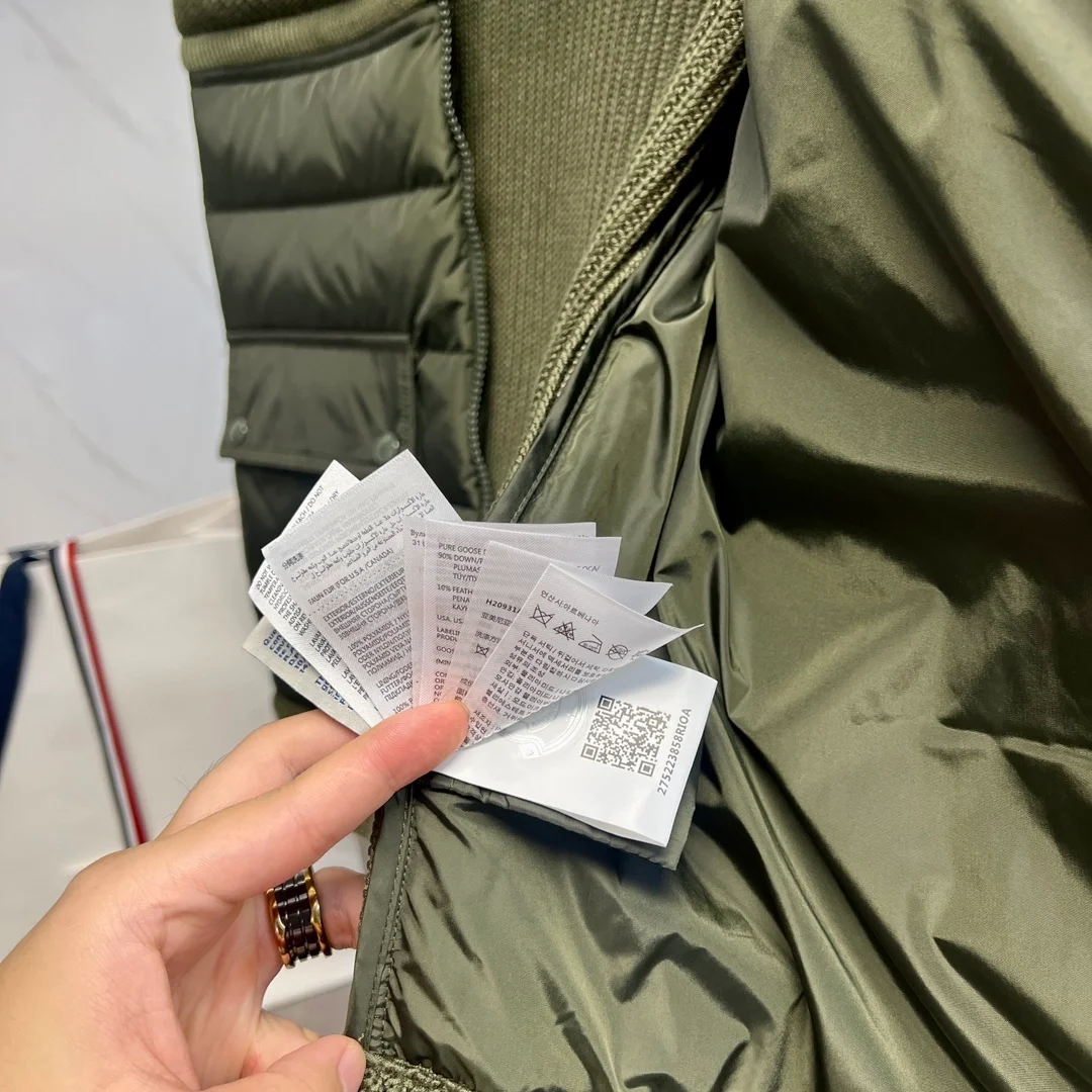 몽클레어 패딩 울 가디건 카키
