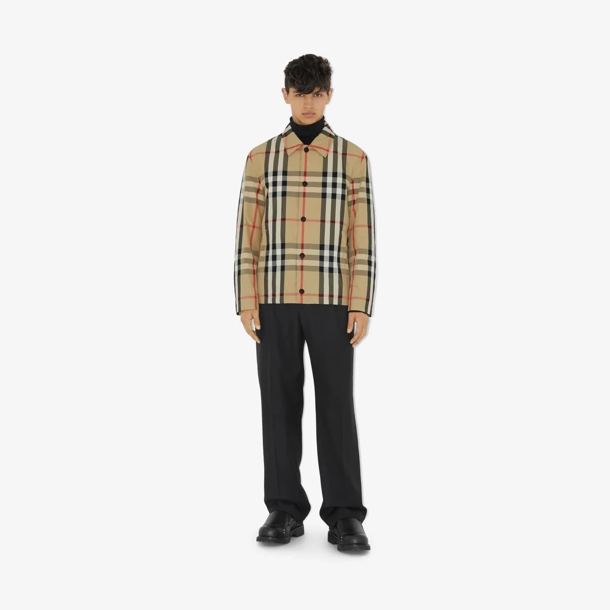 버버리 체크 나일론 코치 자켓