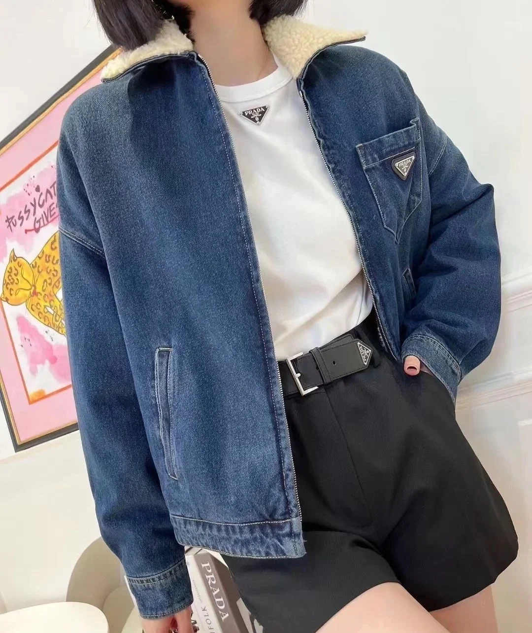 프라다 패딩 데님 자켓