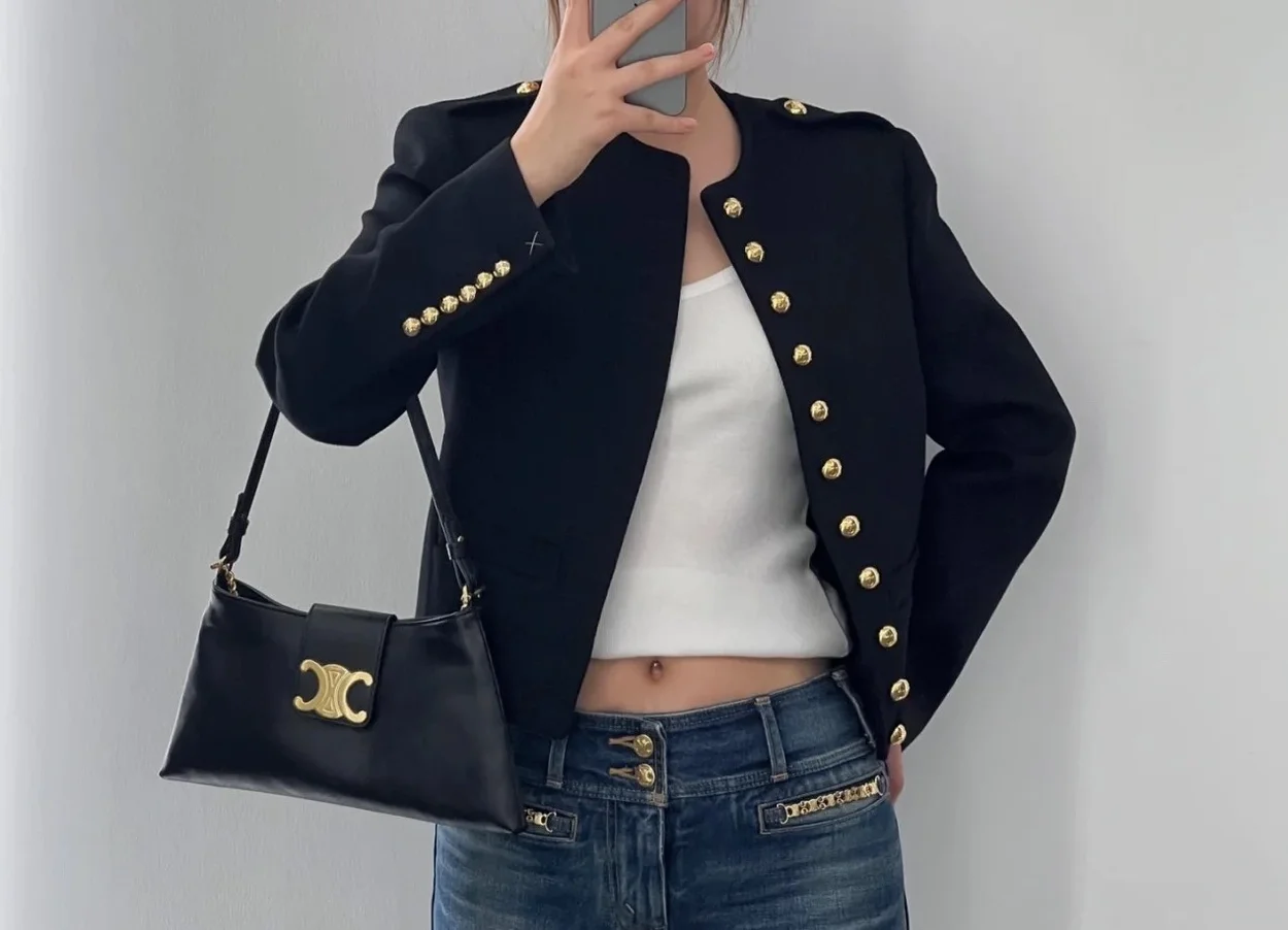 셀린느 울 클로스 밀리터리 자켓