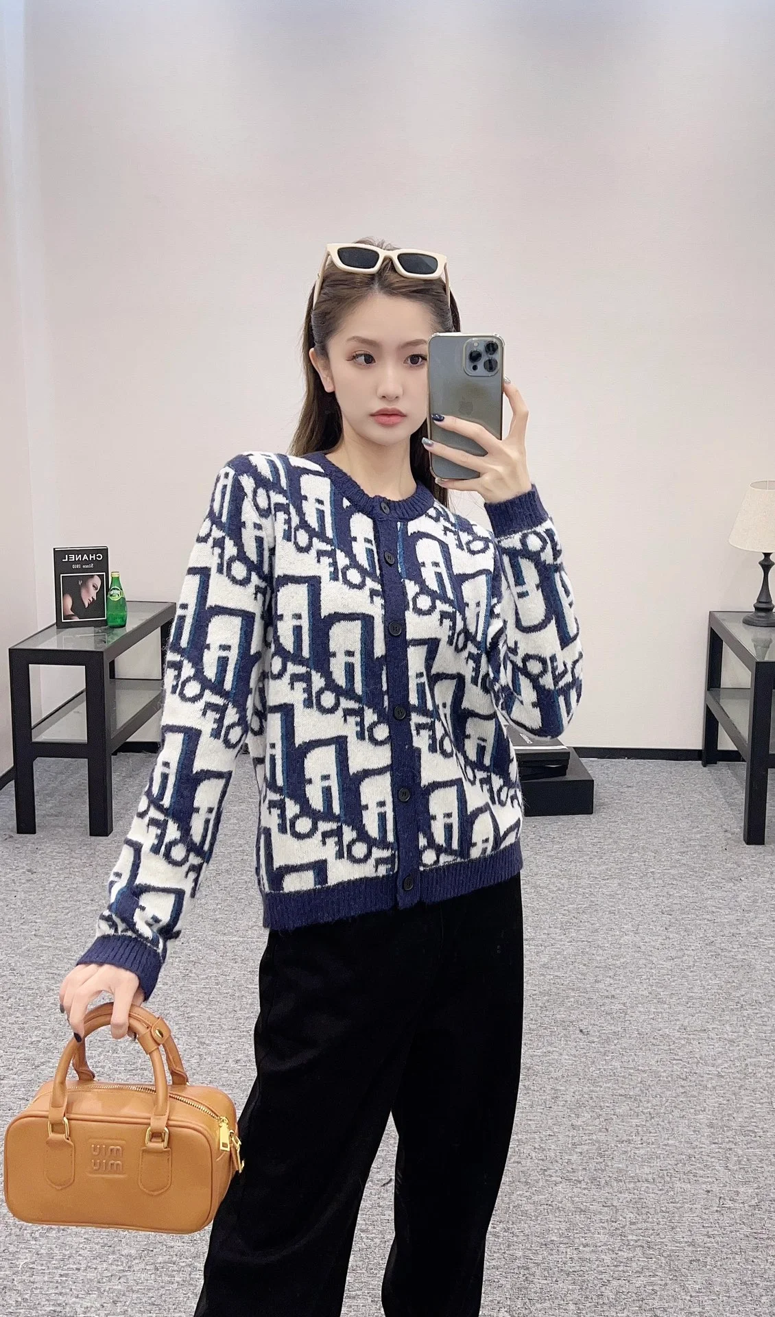 디올 크루넥 카자드 니트 풀오버 가디건
