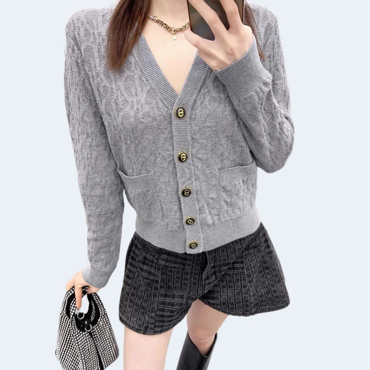 디올 오블리크 가디건 그레이