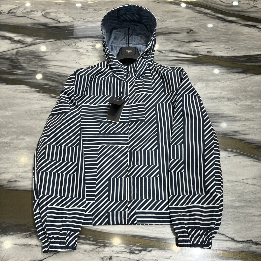 펜디 바람막이 재킷 테크니컬 패브릭 블루
