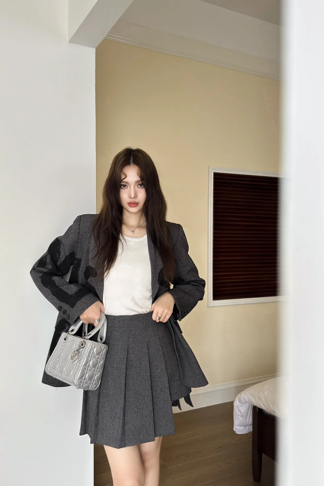 디올 랩 미니스커트 & 일체형 쇼츠