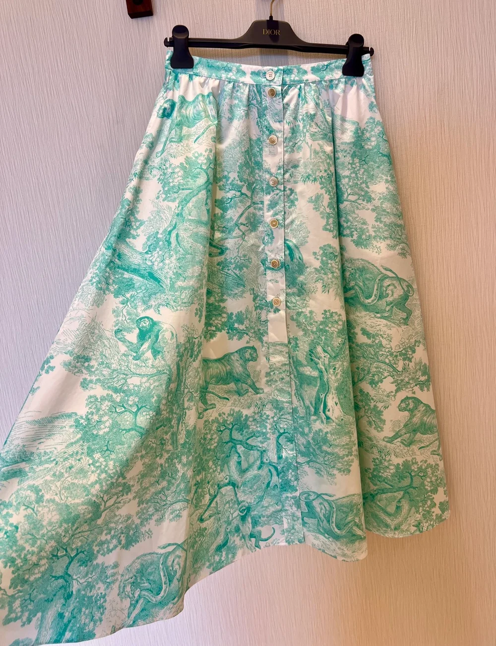 디올 Dioriviera 플레어 미디 스커트