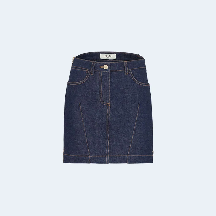 셀린느 블루 데님 미니 스커트