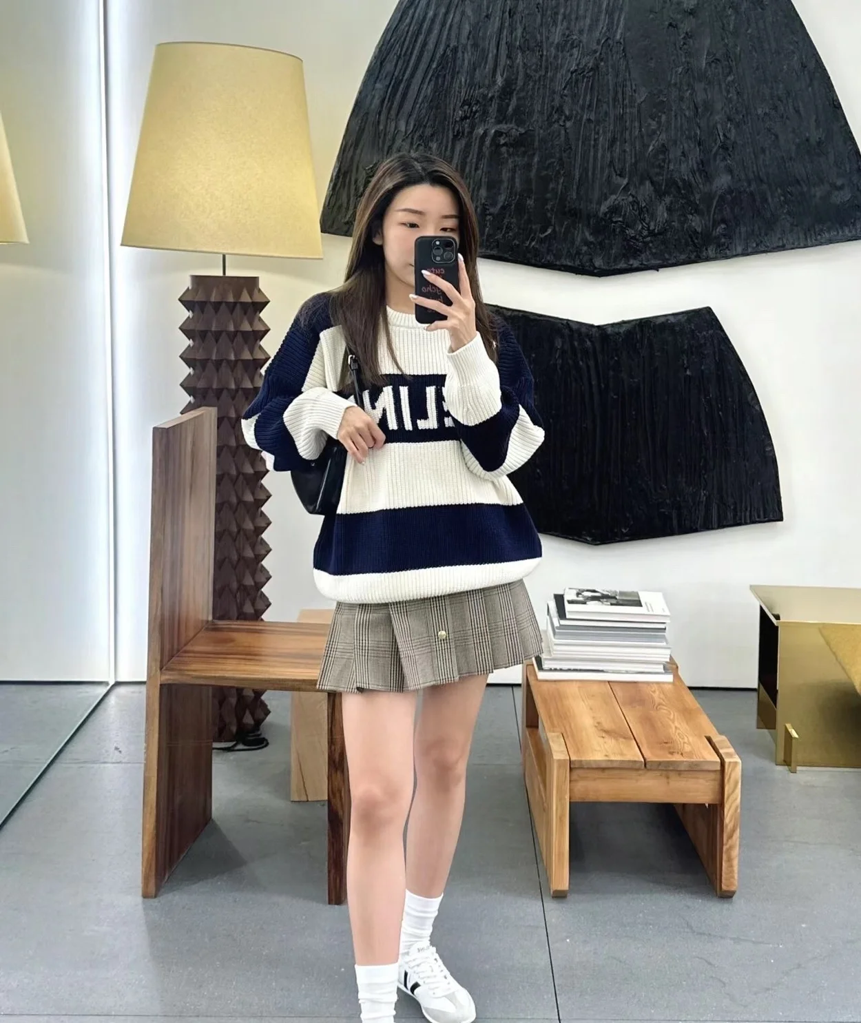셀린느 스트라이프 코튼 오버사이즈 스웨터