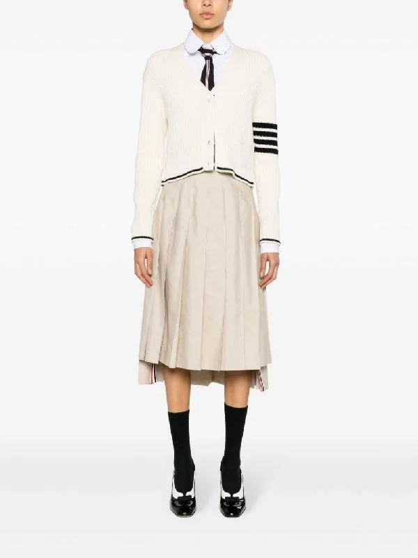 톰브라운 사선완장 브이넥 리브 가디건