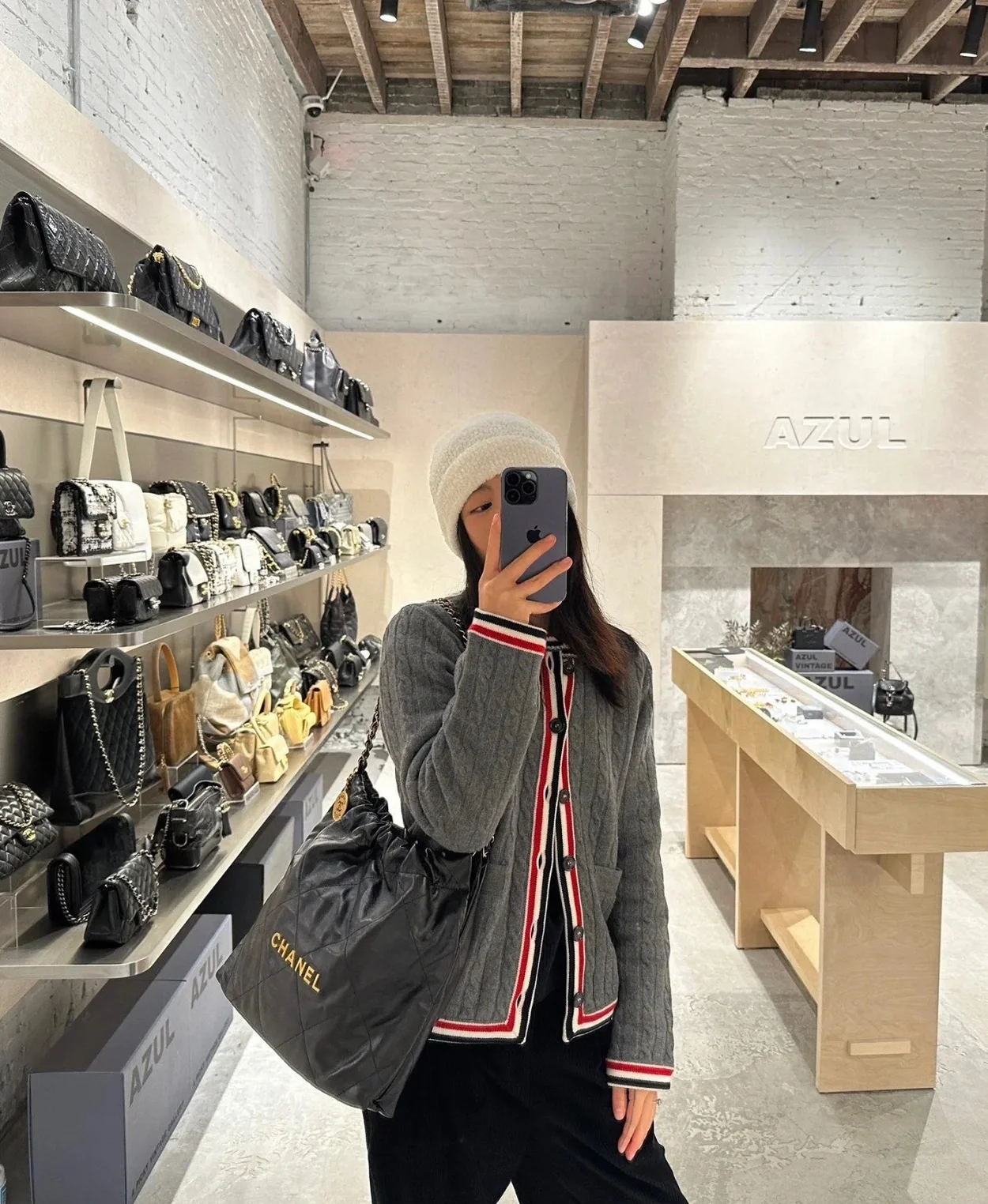 톰브라운 케이블 스티치 보일 울 가디건