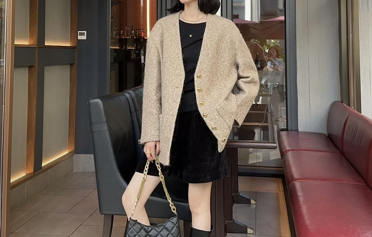 셀린느 알파카 울 오버사이즈 카디건