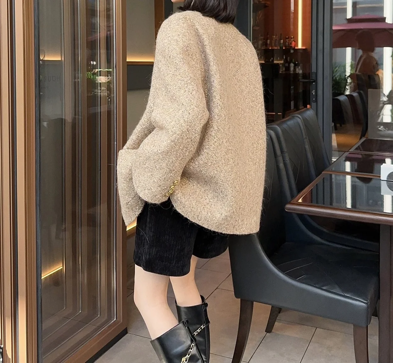 셀린느 알파카 울 오버사이즈 카디건
