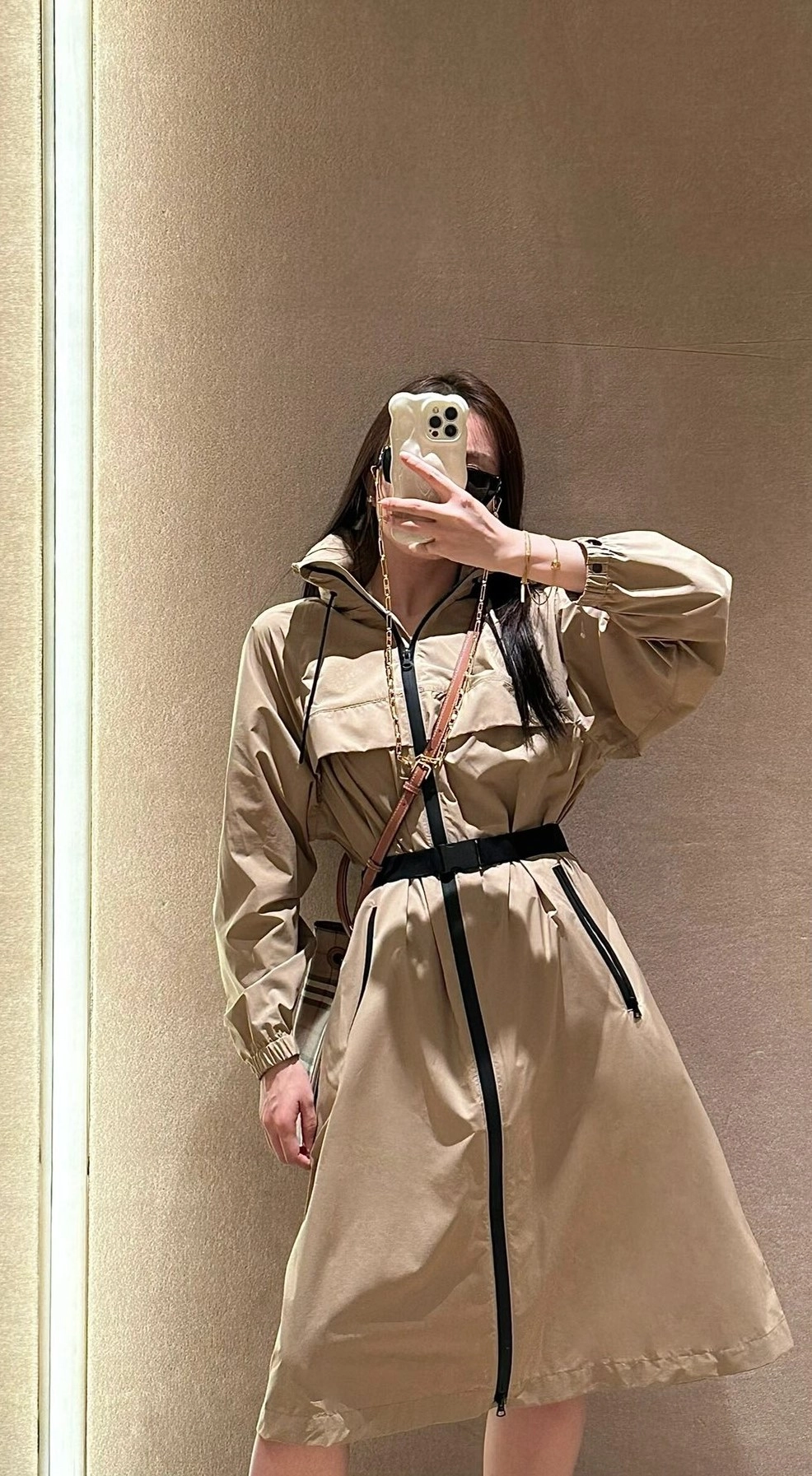 버버리 EKD 프린트 벨트 파카