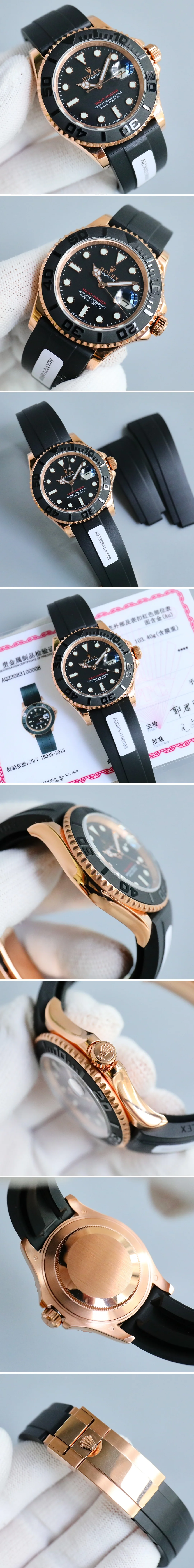 롤렉스 요트마스터 블랙 오이스터 러버밴드 40mm 상세 이미지 2