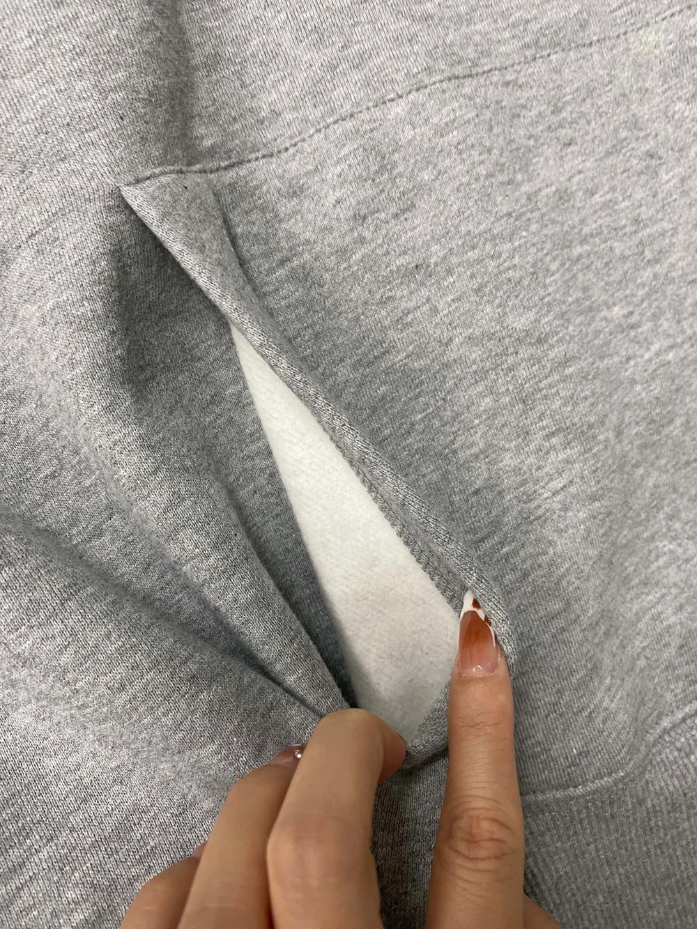 톰브라운 멜란지 브러시드 루프백 후디