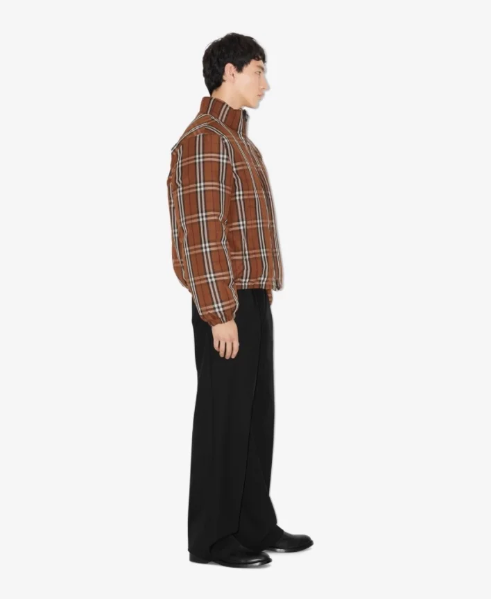 버버리 체크 다크 버치 브라운 자켓