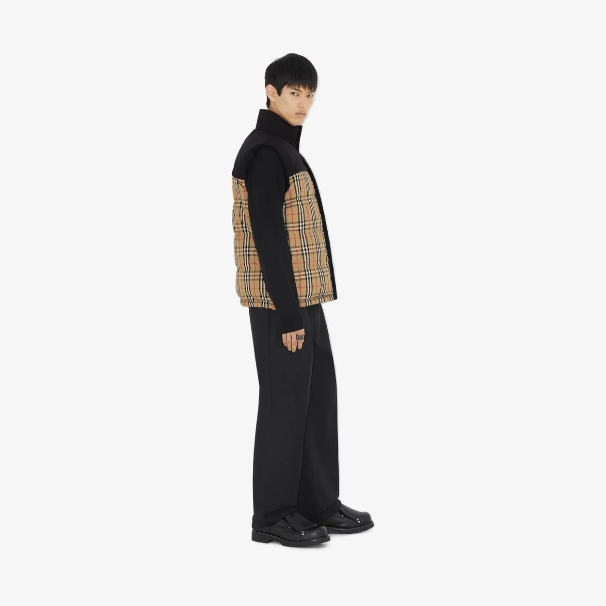 버버리 체크 패널 리버시블 질레 베스트