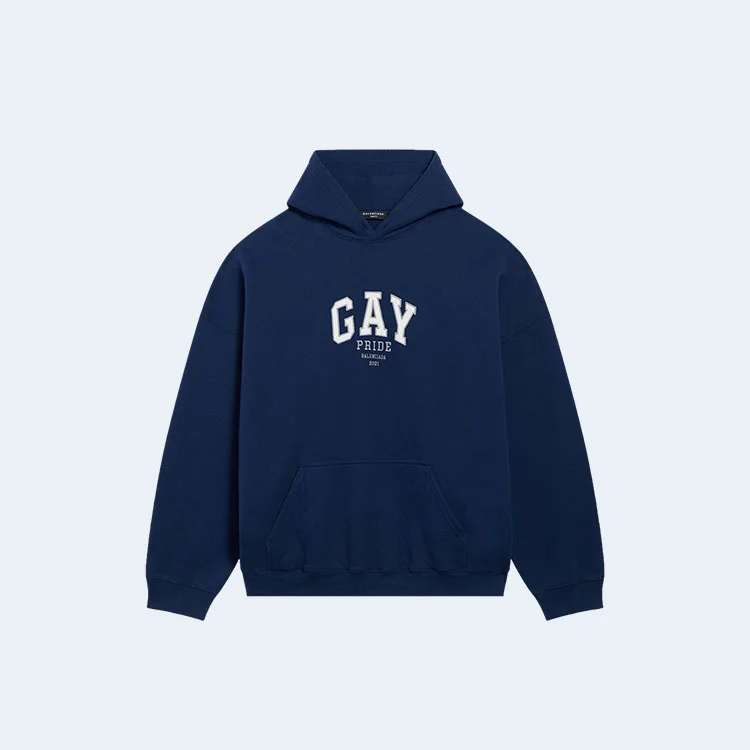 발렌시아가 Pride 후드 네이비