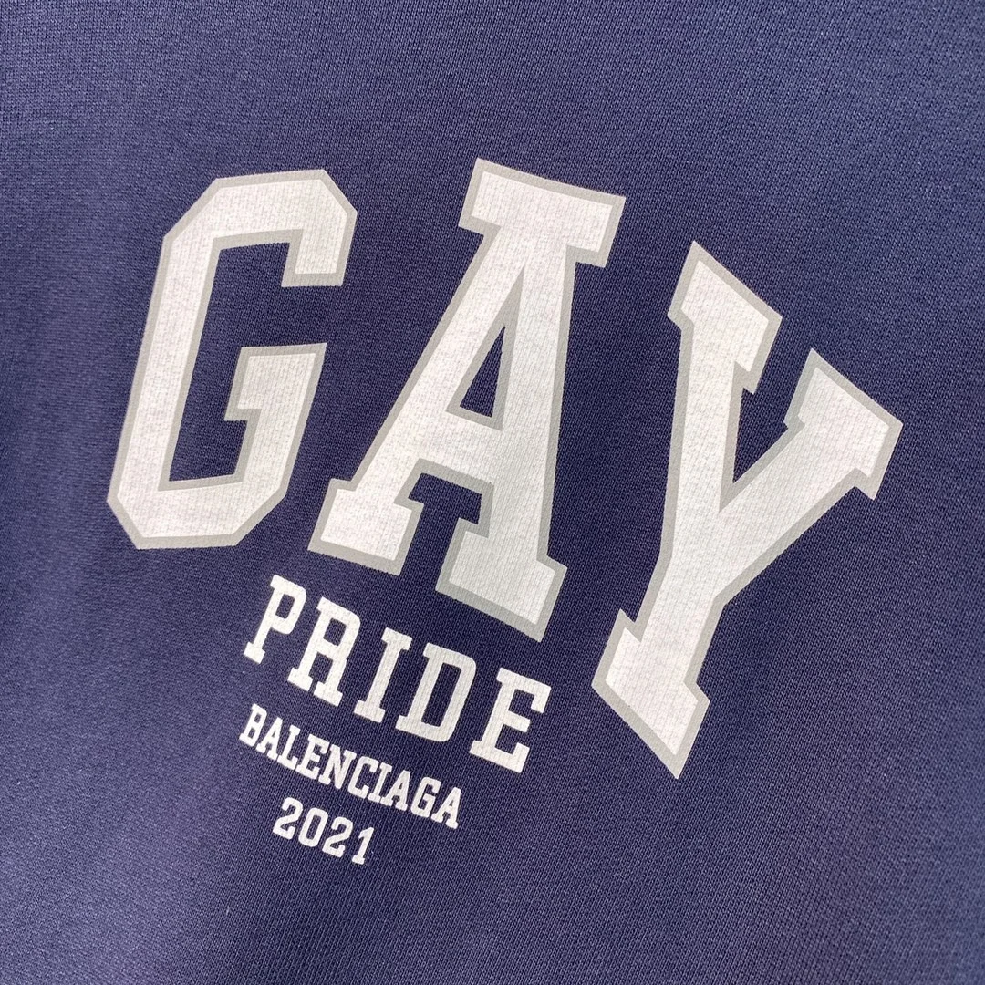 발렌시아가 Pride 후드 네이비