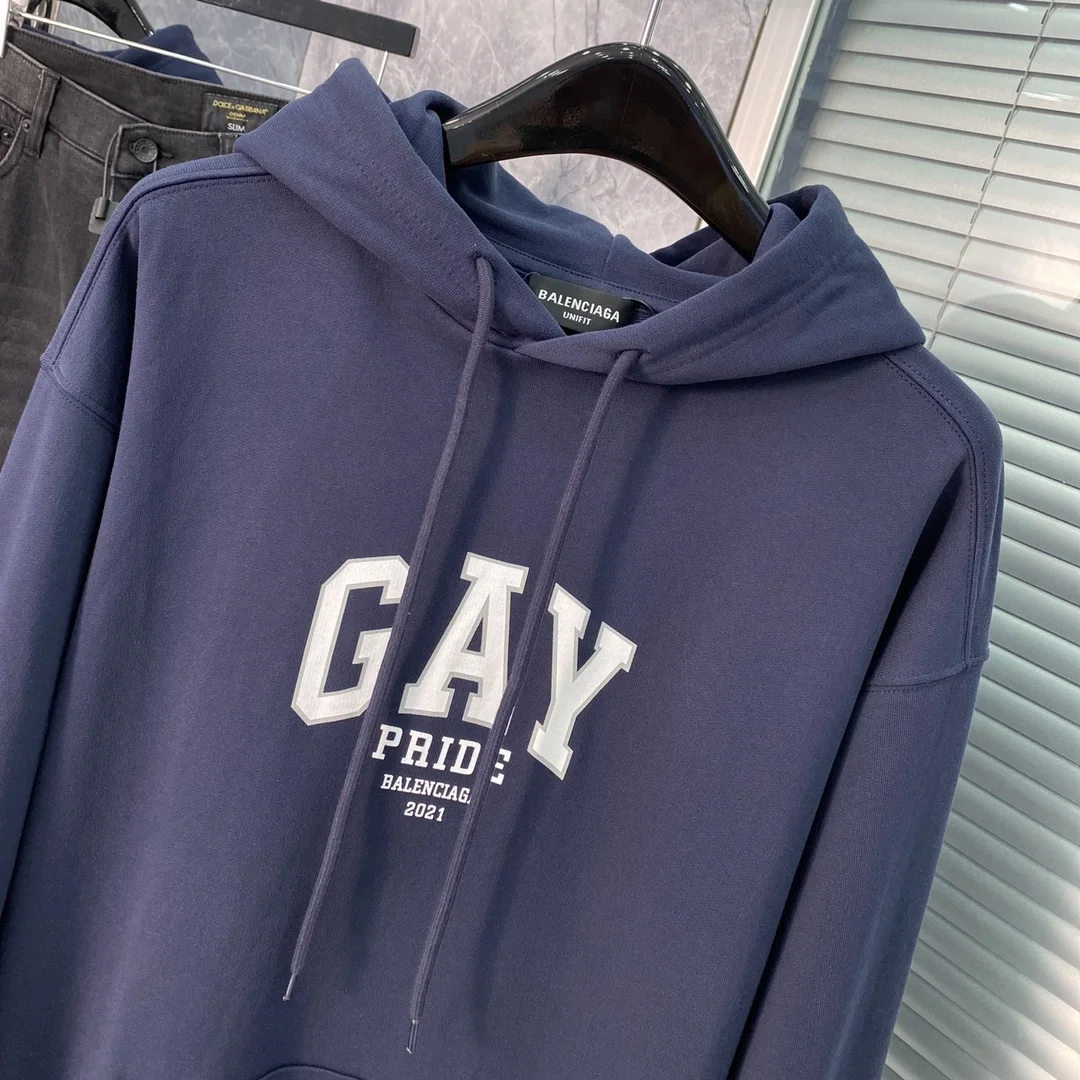 발렌시아가 Pride 후드 네이비