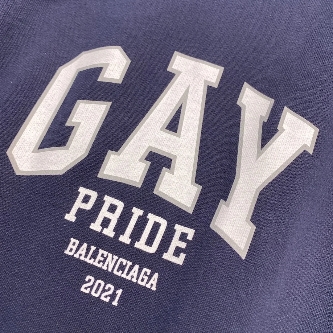 발렌시아가 Pride 후드 네이비