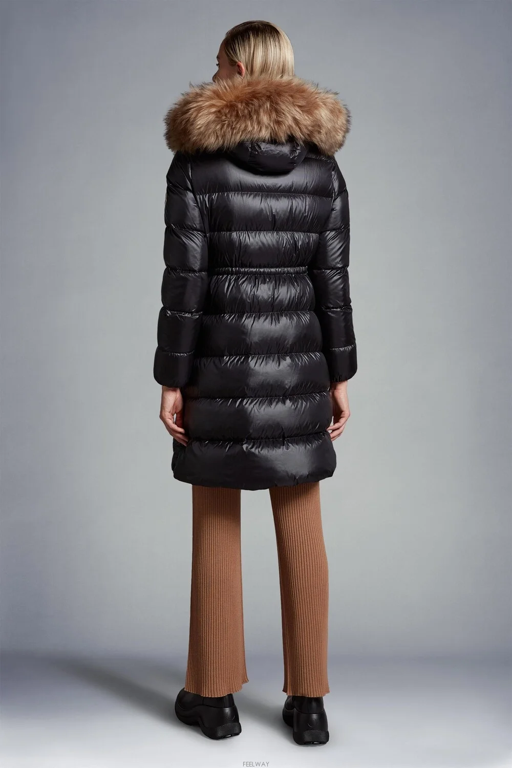 몽클레어 로고 CHANDRE 다운 롱 패딩 블랙