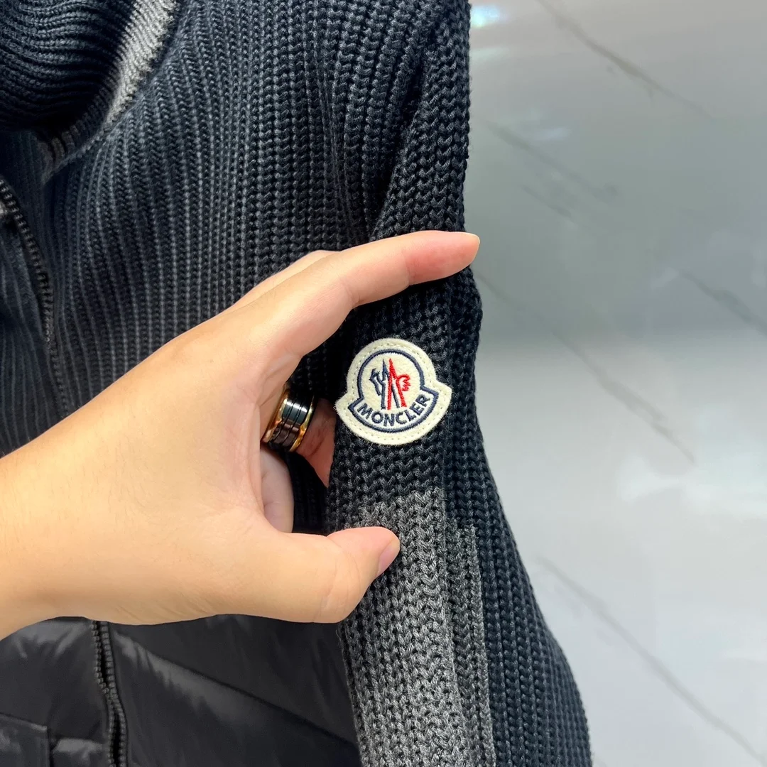 몽클레어 패딩 울 가디건 블랙