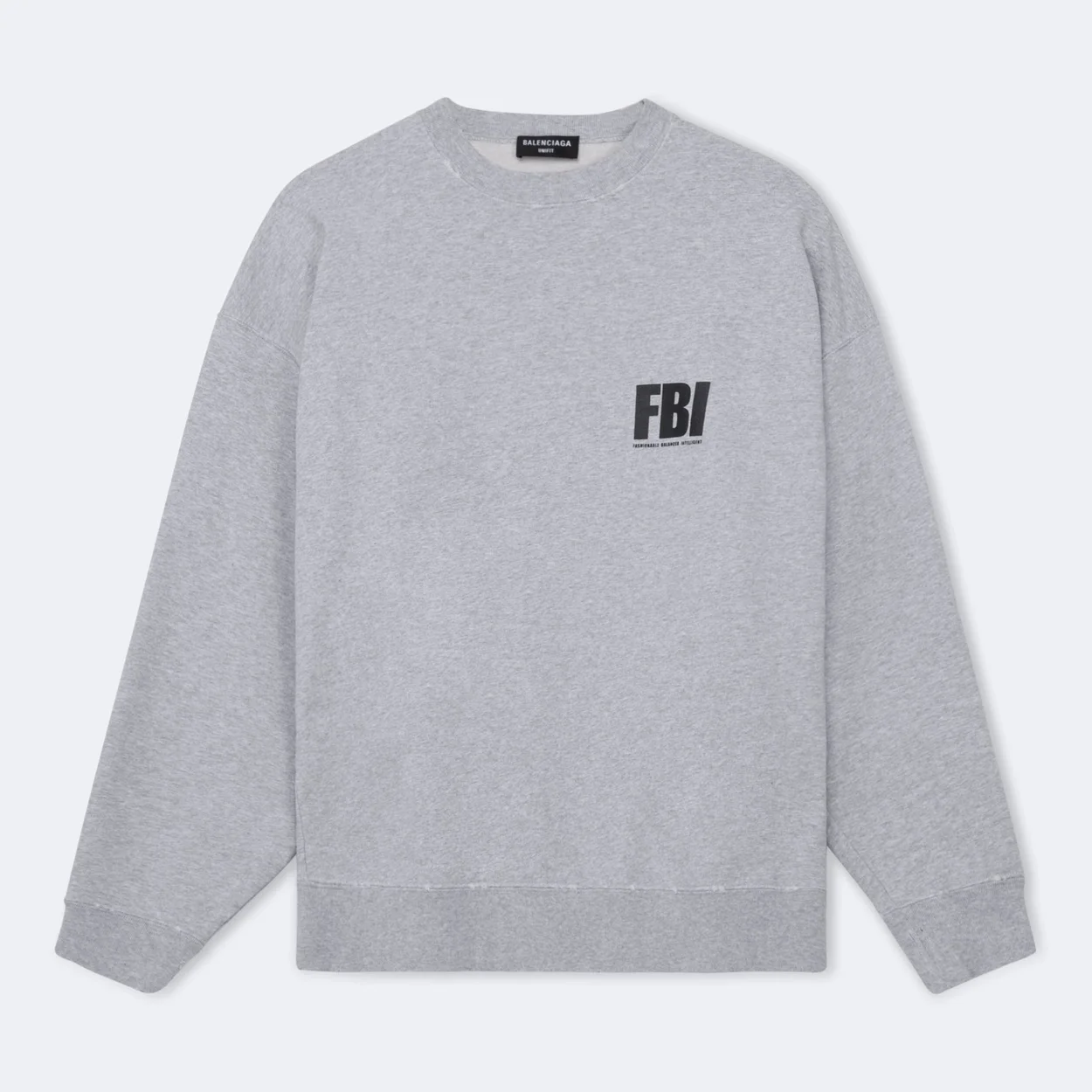 발렌시아가 FBI 스웨트셔츠 그레이
