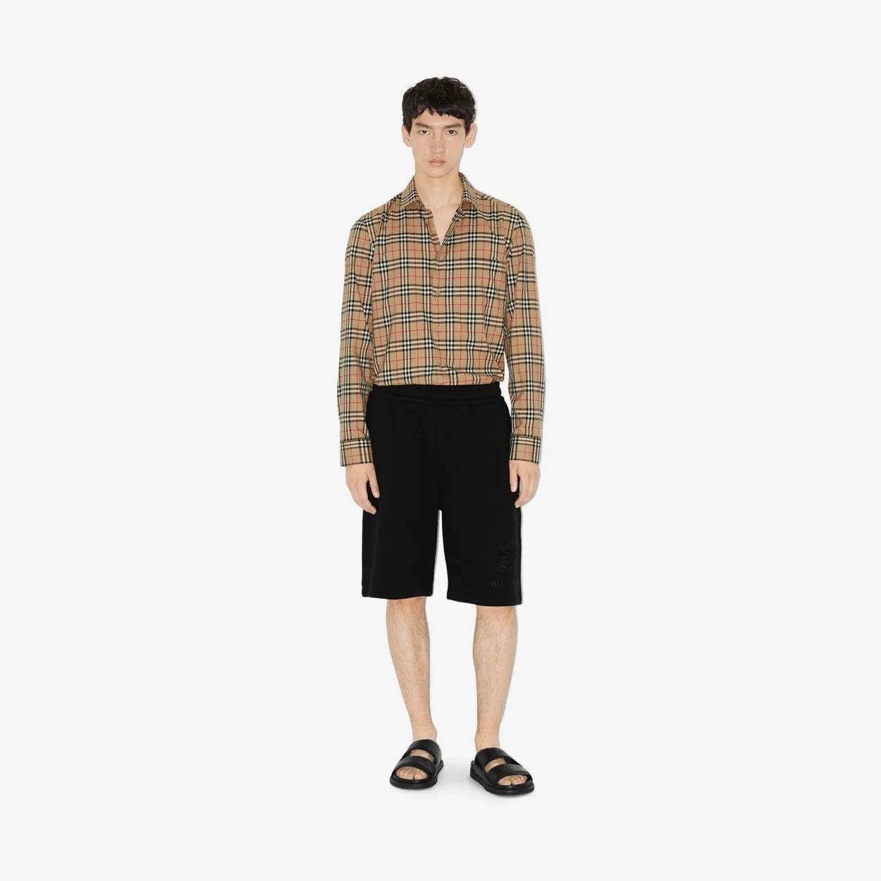 버버리 체크 코튼 포플린 셔츠