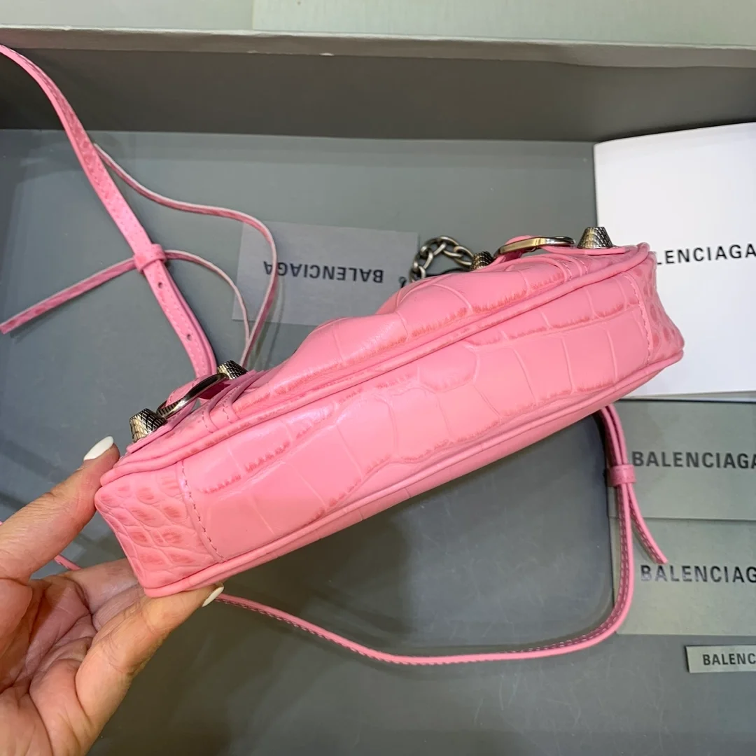 발렌시아가 르 카골 크로커다일 핑크 미니백