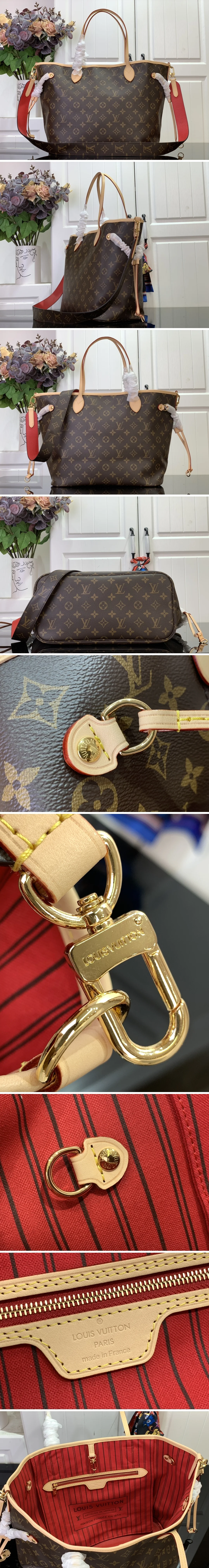 루이비통 네버풀 인사이드아웃 MM 레드 상세 이미지 2