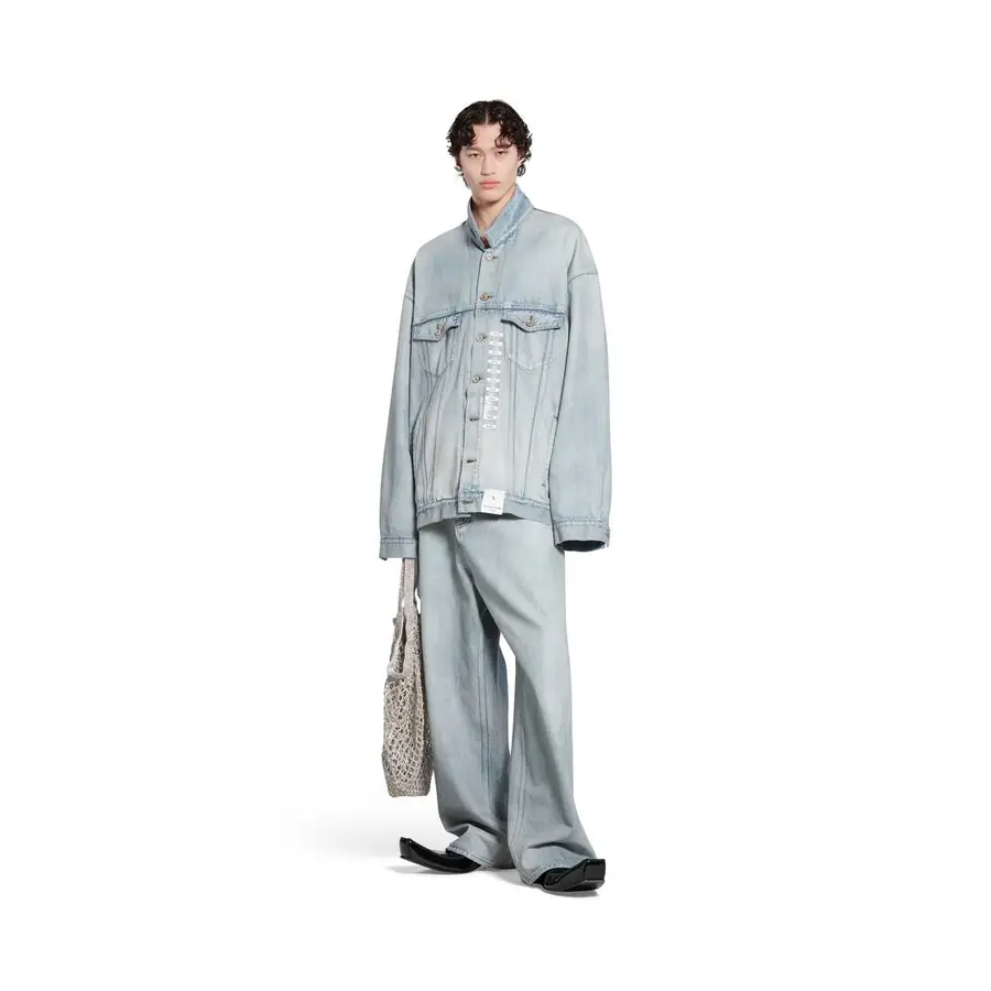 발렌시아가 데님 사이즈 스티커 자켓 연청