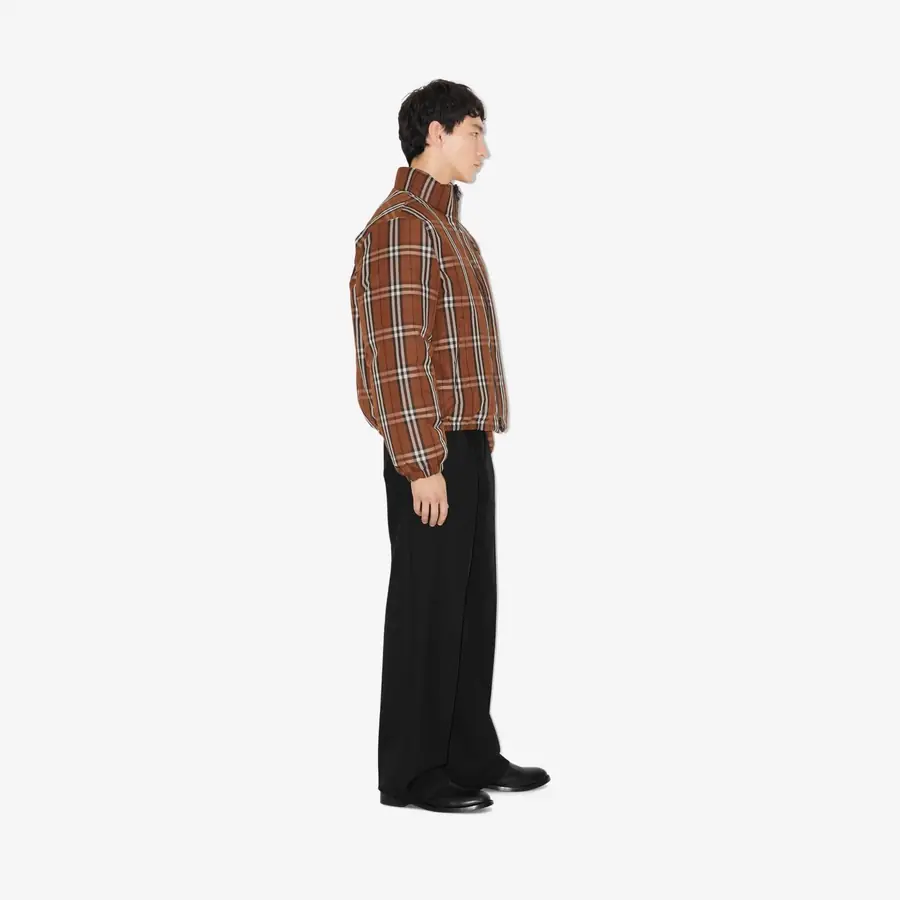 버버리 체크 나일론 퍼퍼 자켓 브라운