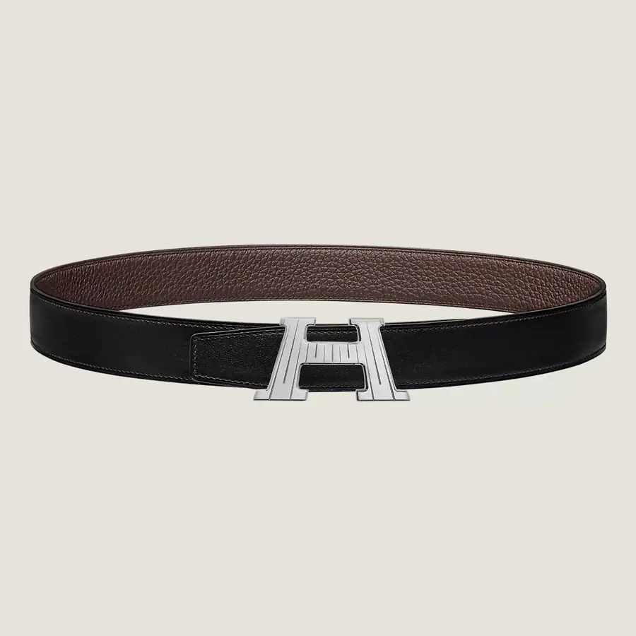 에르메스 H 토고 다크 브라운 벨트 은장 32mm