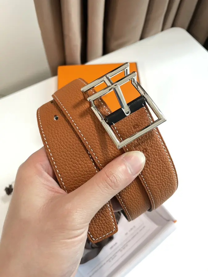 에르메스 네이단 리버서블 브라운 벨트 32mm