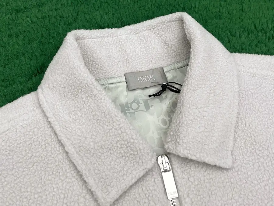 디올 크리스찬 디올 울 블렌디드 코튼 집업 오버셔츠 그레이